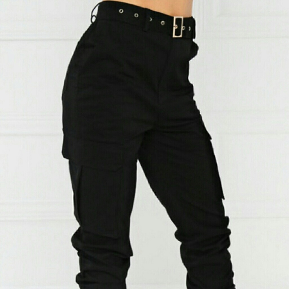 Black belted cargo pants - Picture 6 of 7